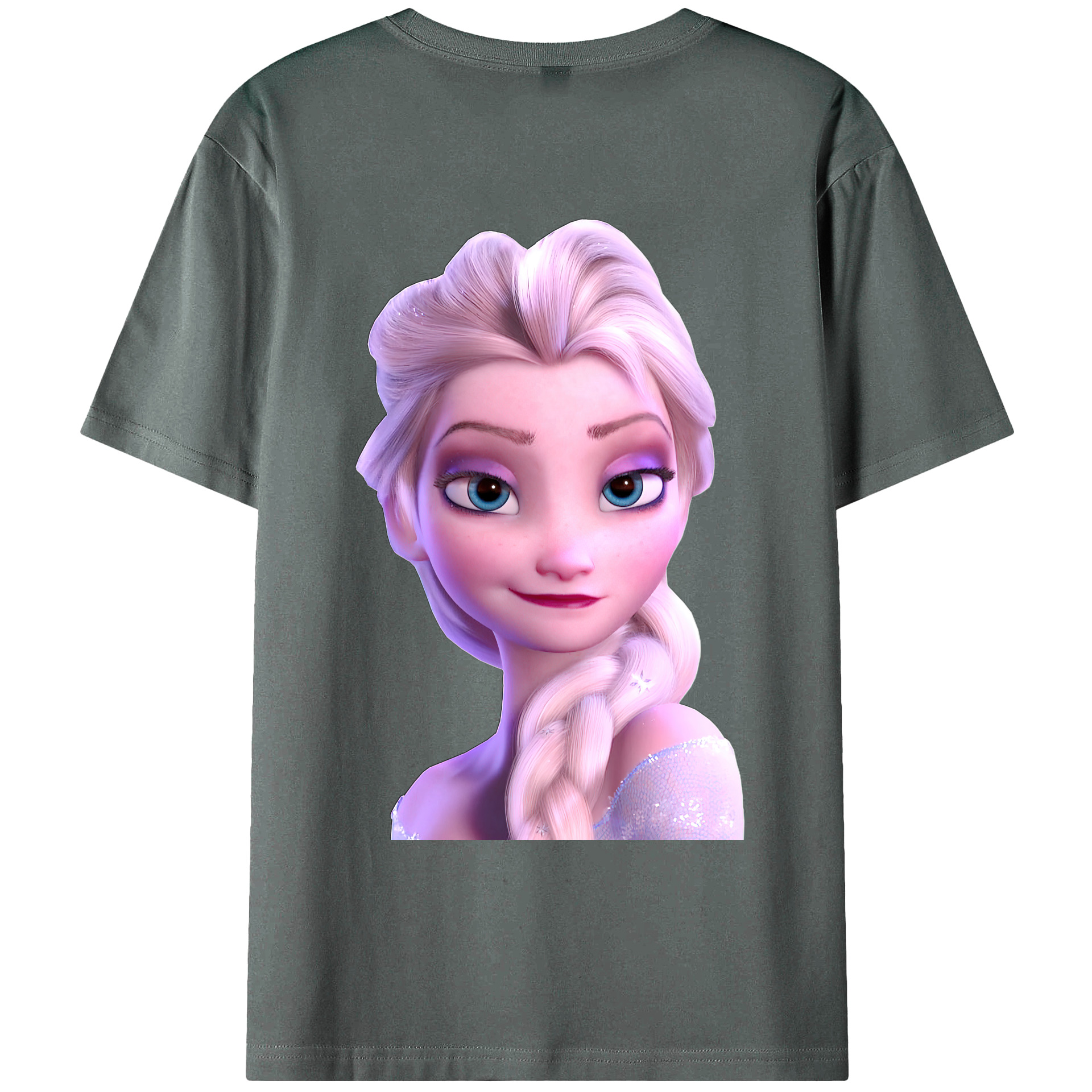（画像用） アナと雪の女王 アンナ エルサ Frozen Anna Elsa 綿100％ メンズ半袖Tシャツ（バックプリント） 通気性